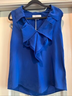 Sleeveless Ruffle V-Neck Camisole in Royal Blue